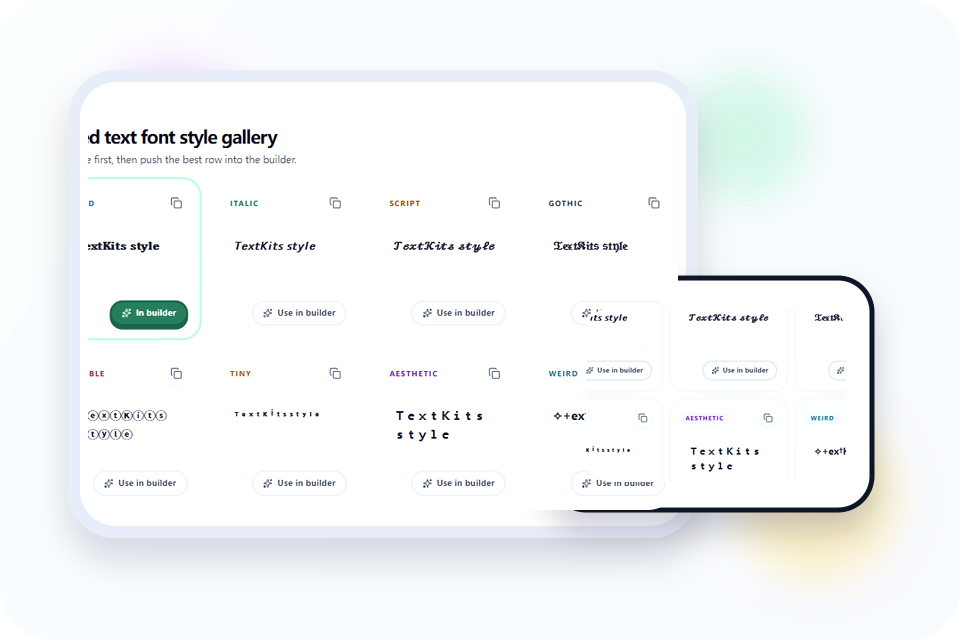 Examples of geometric and boxed Unicode text styles