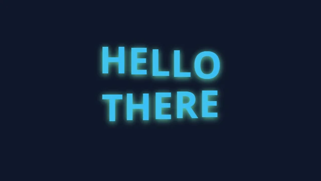 Two-line HELLO THERE title with individually bouncing letters