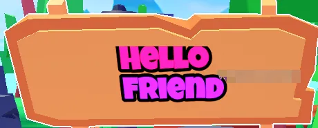 PLS DONATE sign showing Hello friend split onto two lines