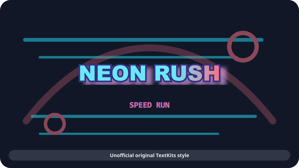 Original TextKits Sonic-inspired neon text preview reading Neon Rush
