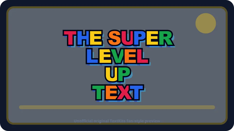 Original TextKits Super Mario-inspired stacked title preview with four text lines