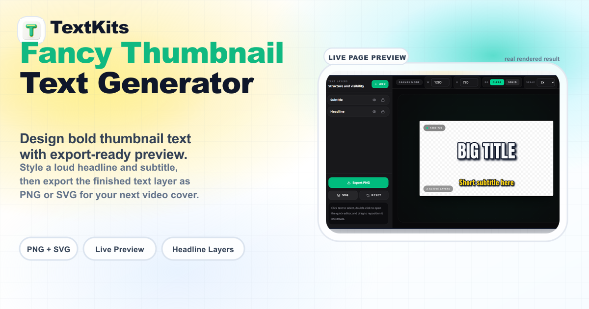 Fancy Thumbnail Text Generator Online Free | No Sign-Up