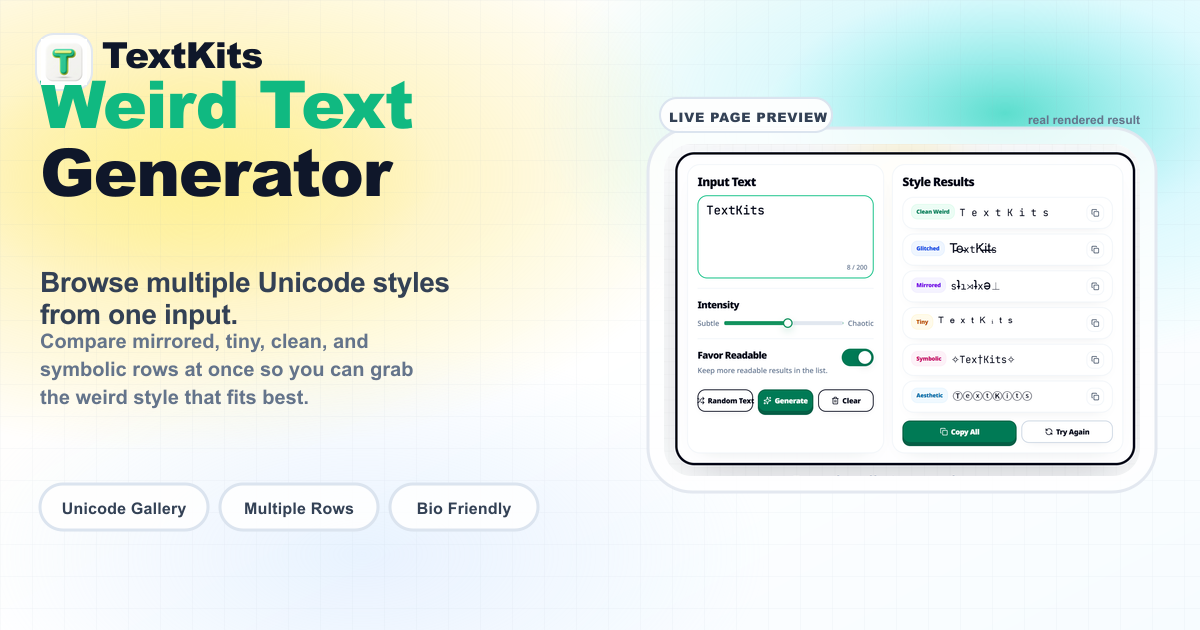 Weird Text Generator Online Free | Copy-Ready Unicode Styles